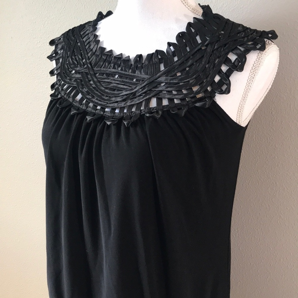 5/$25 Embellished Black Tank Top